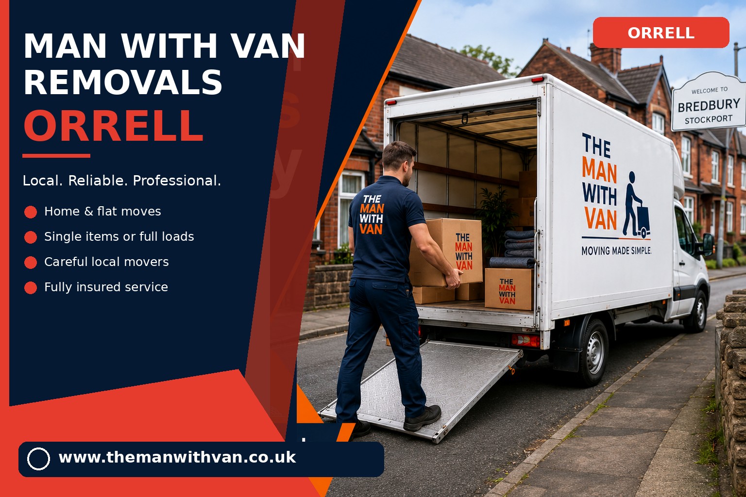 Removal van ready for a Orrell house move