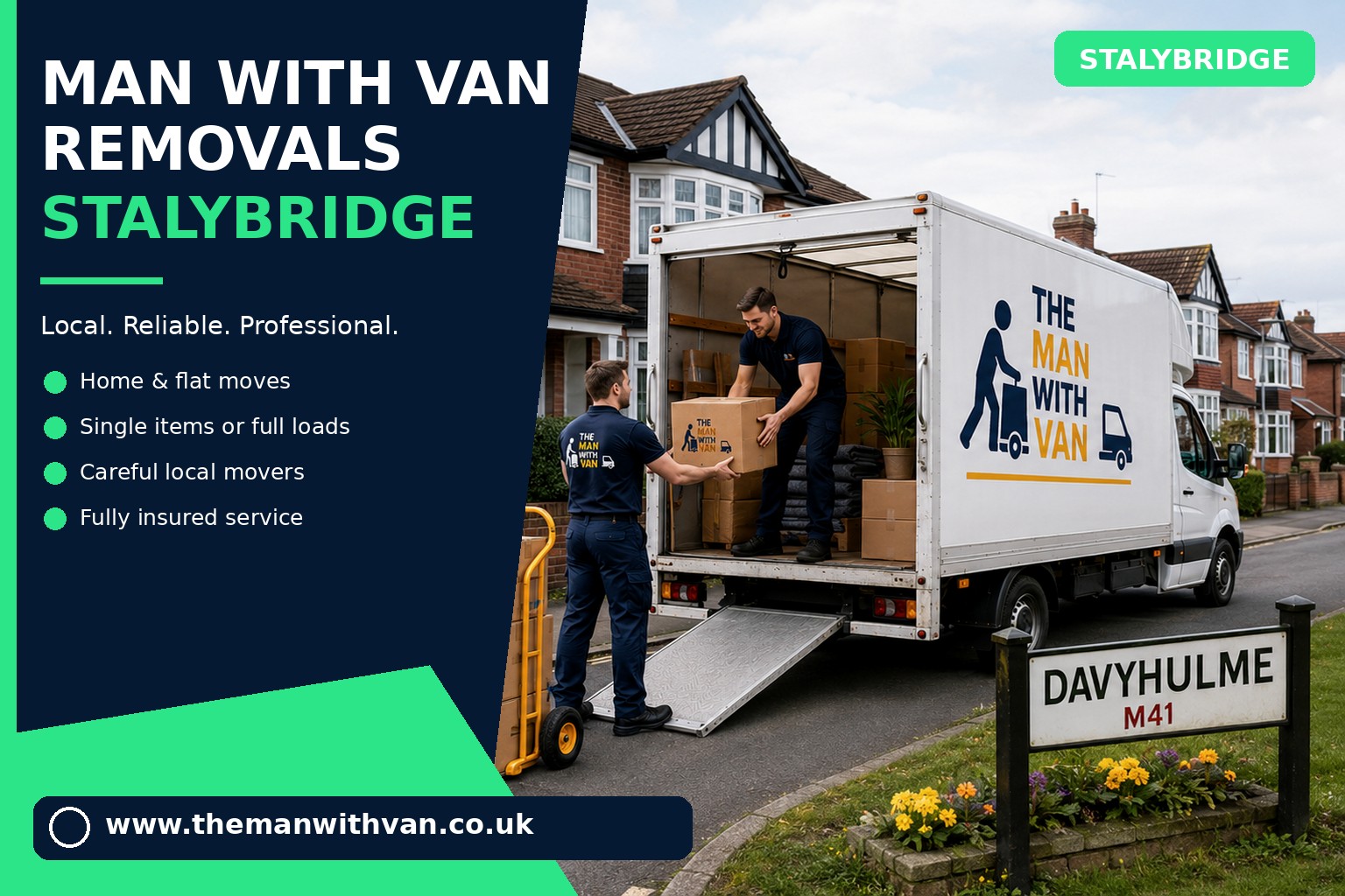 Removal van ready for a Stalybridge home move