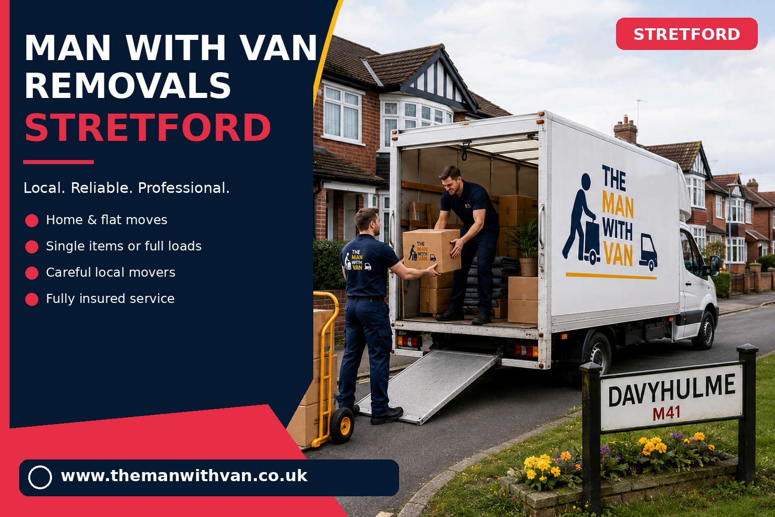 Removal van ready for a Stretford house move