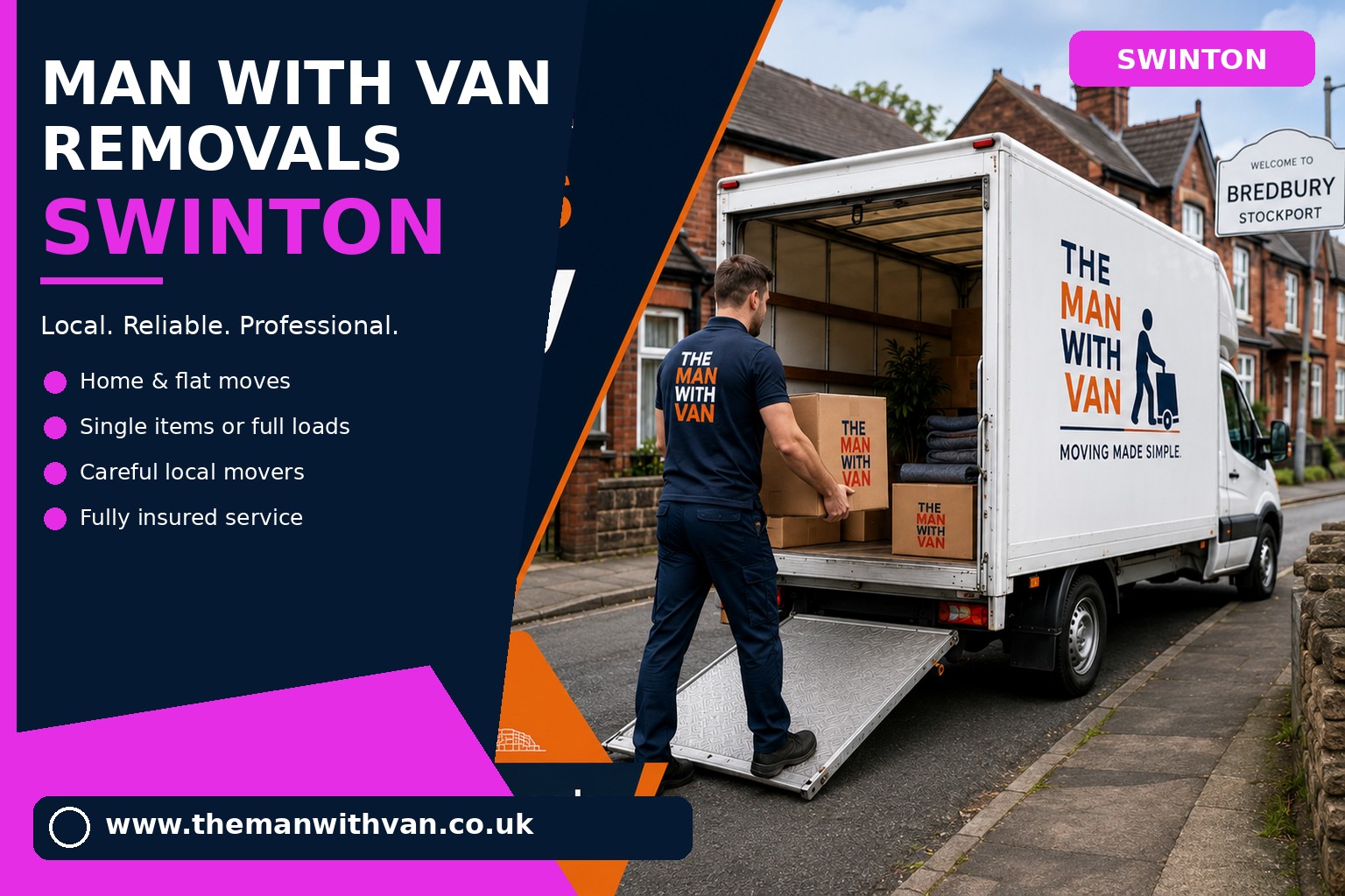 Removal van ready for a Swinton M27 house move