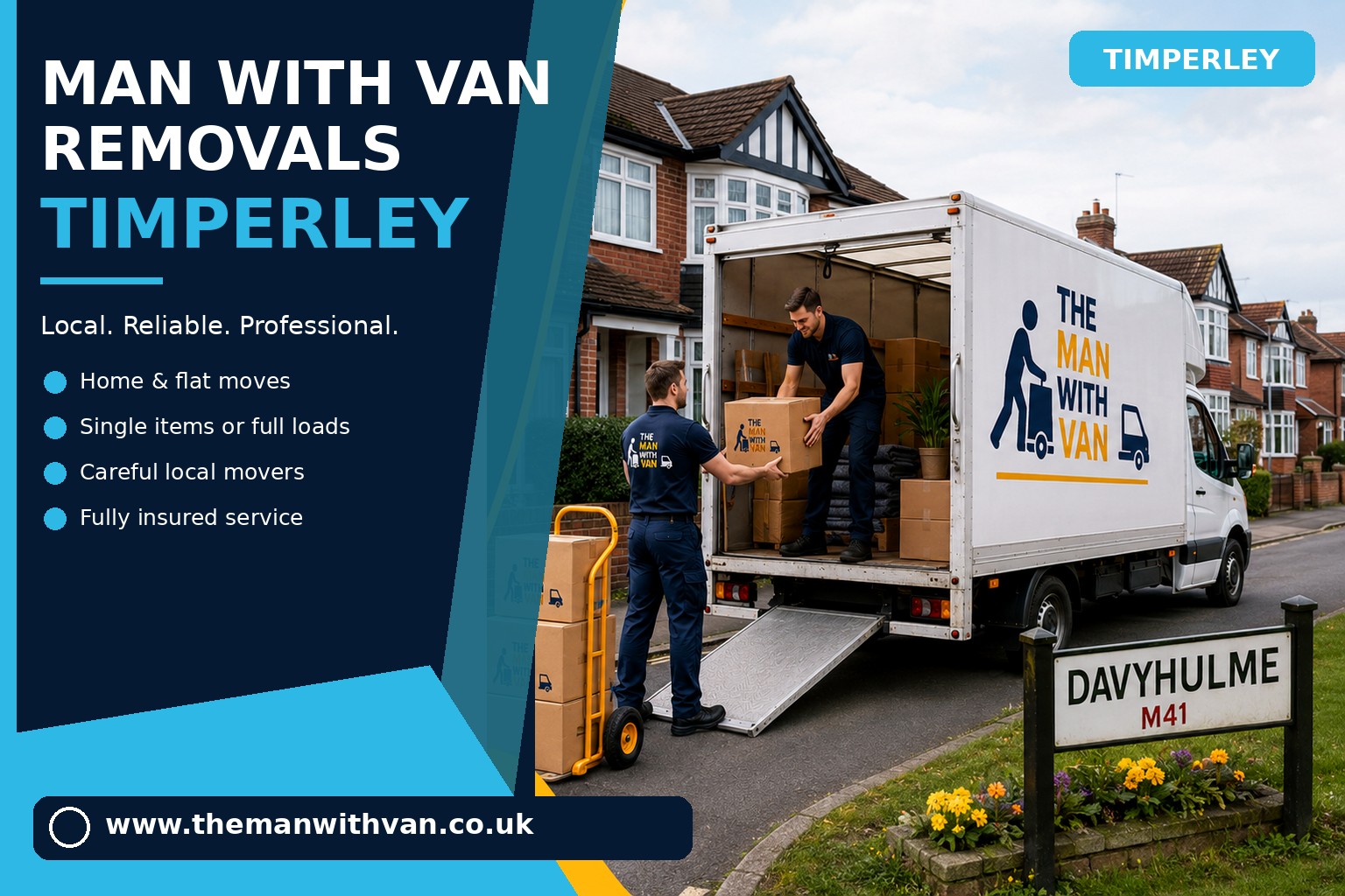 Removal van ready for a Timperley house move