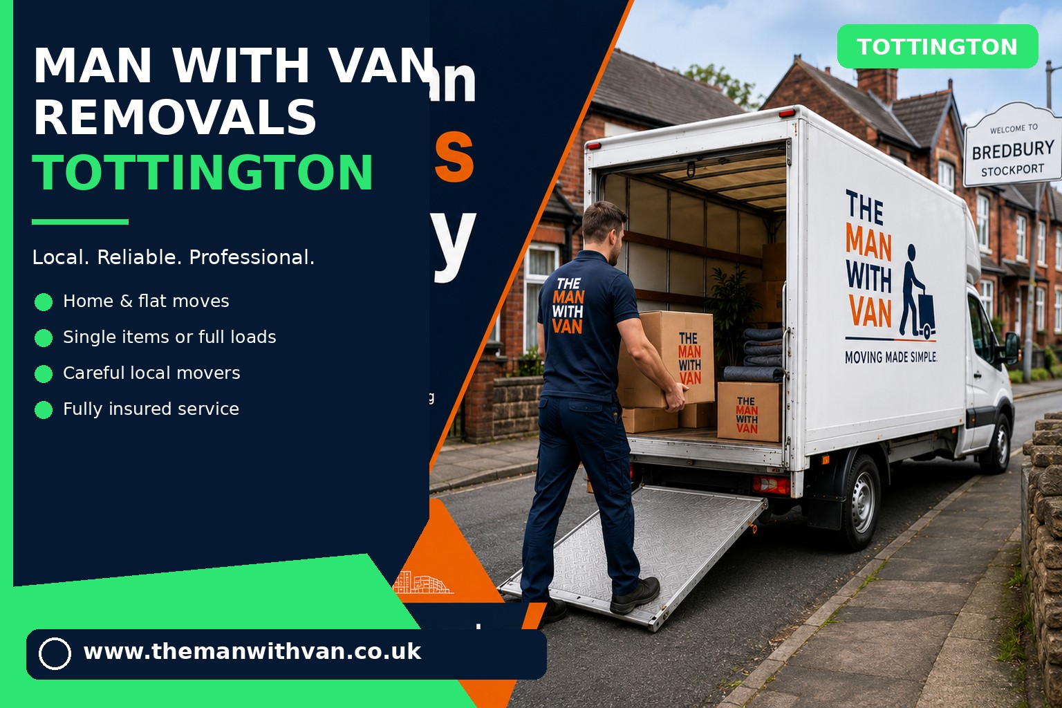 Removal van ready for a Tottington BL8 house move