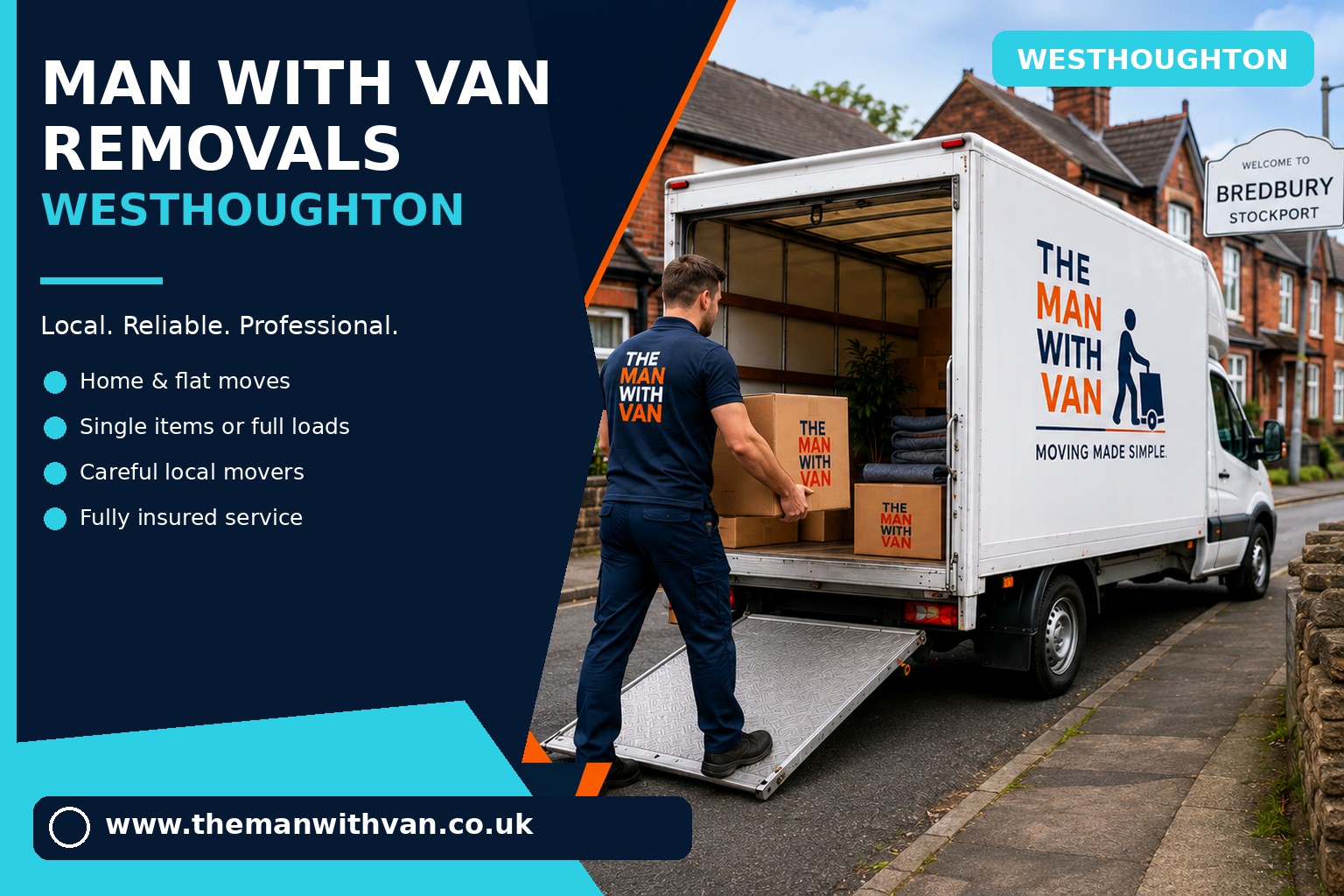 Removal van ready for a Westhoughton BL5 move