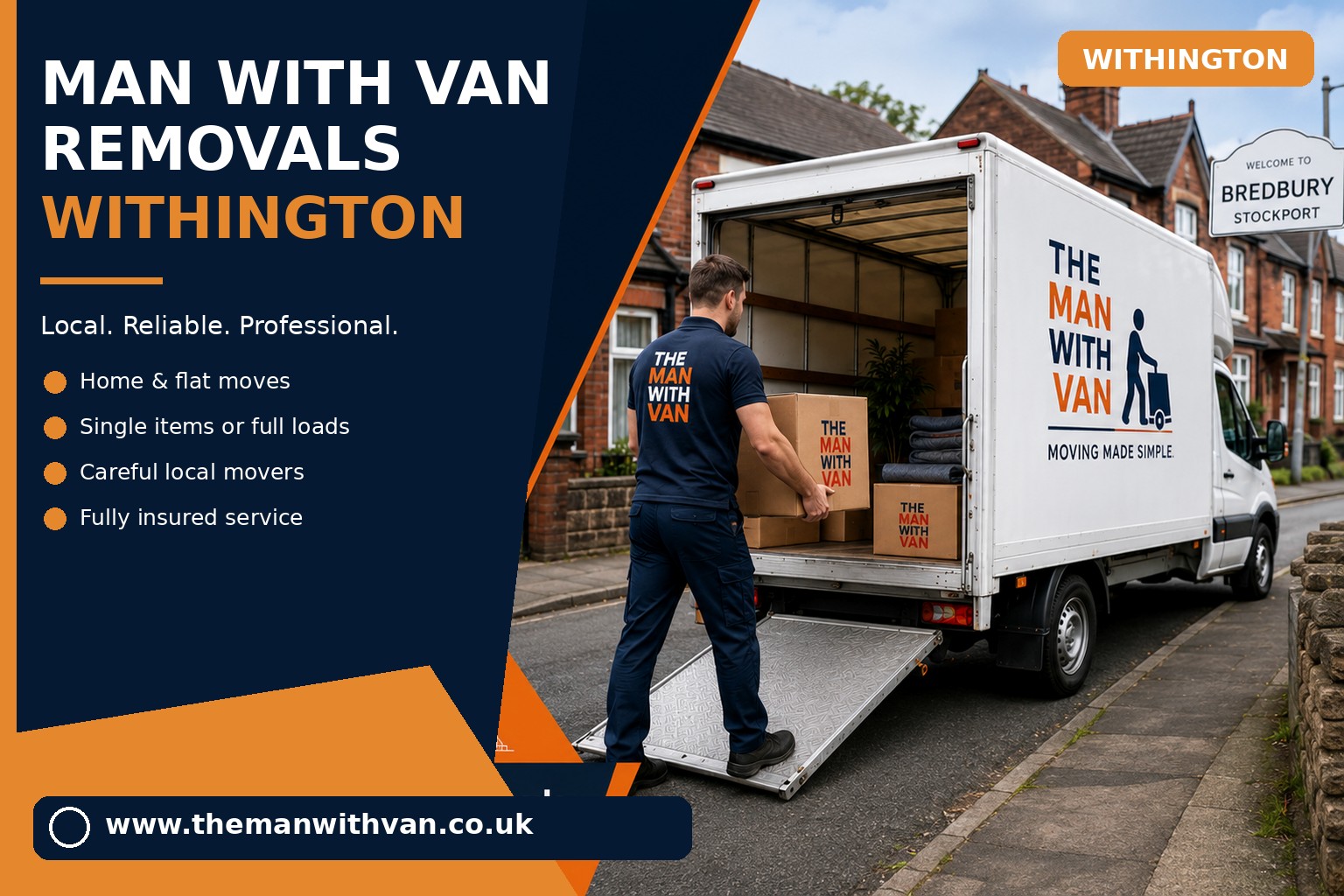 Removal van ready for a Withington M20 home move