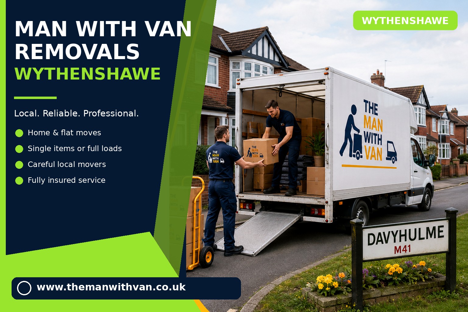 Man and van ready for a Wythenshawe house removal