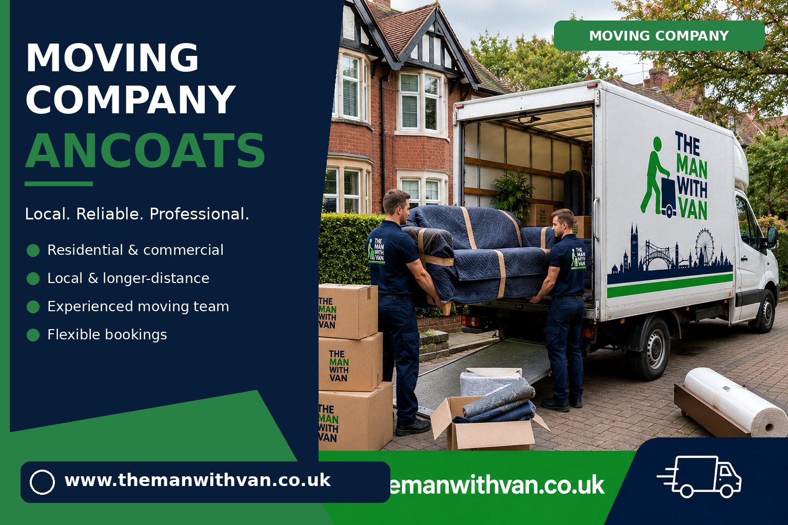 Ancoats movers loading boxes and furniture into a van