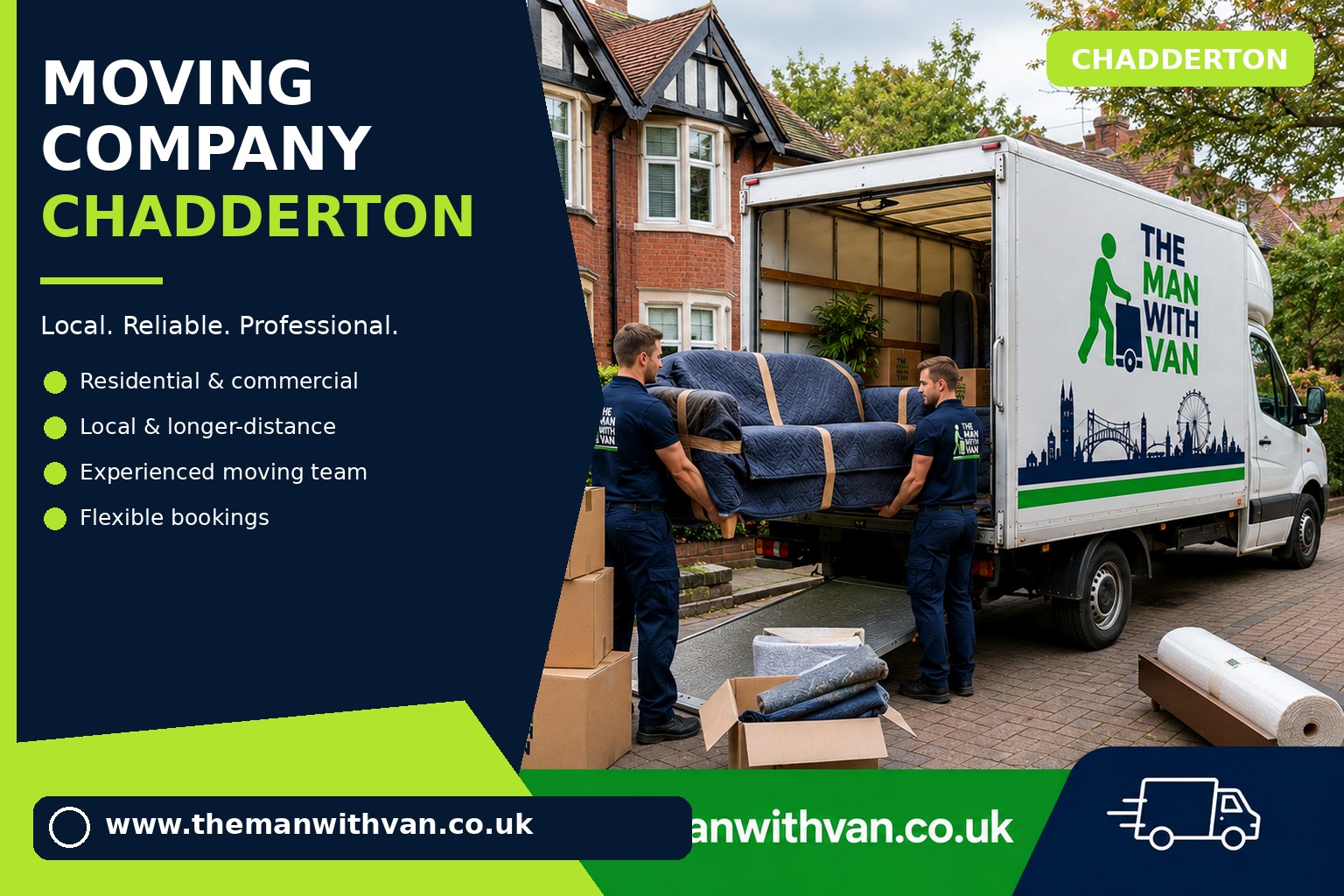 Chadderton movers loading boxes and furniture into a van