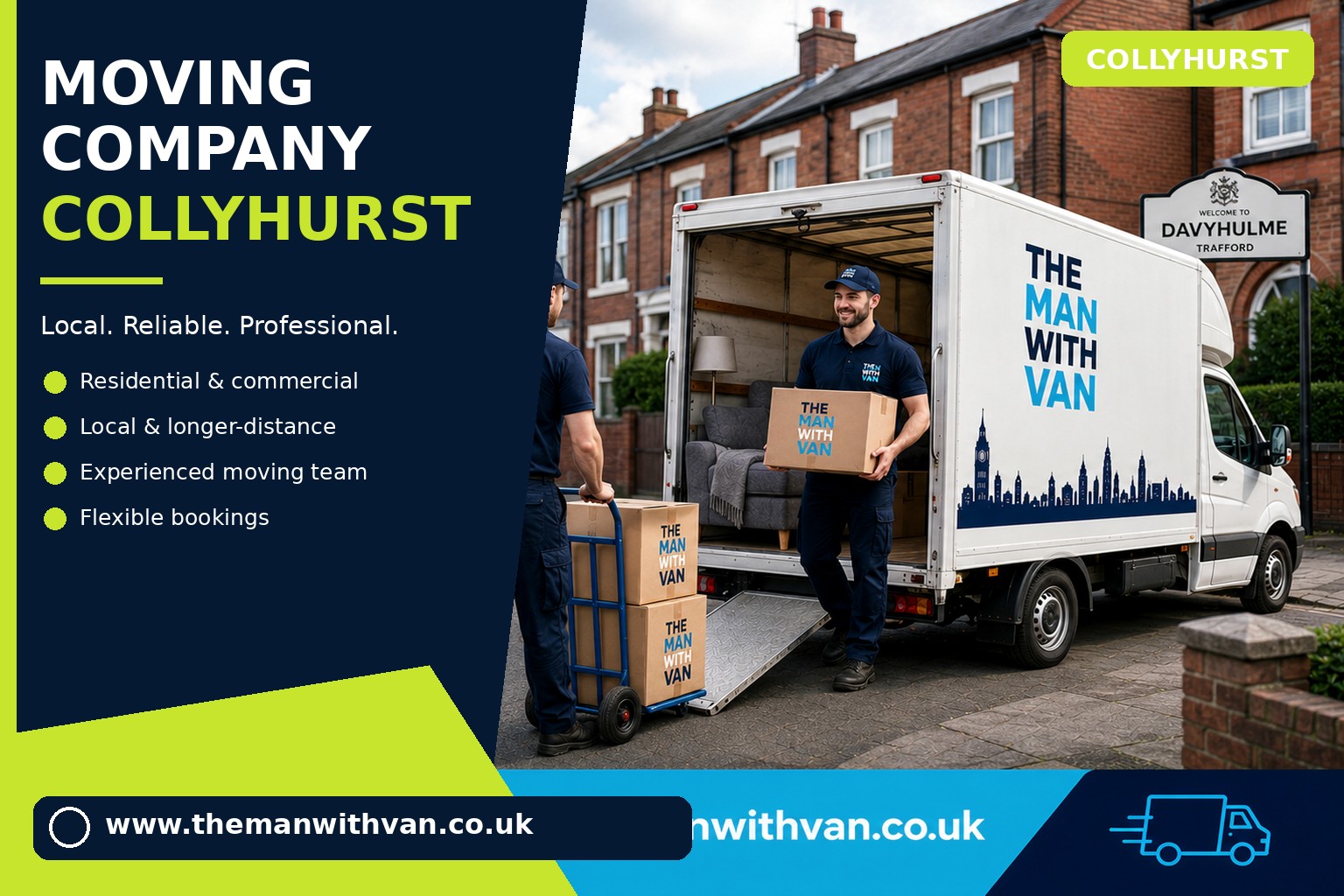 Collyhurst movers loading boxes and furniture into a van