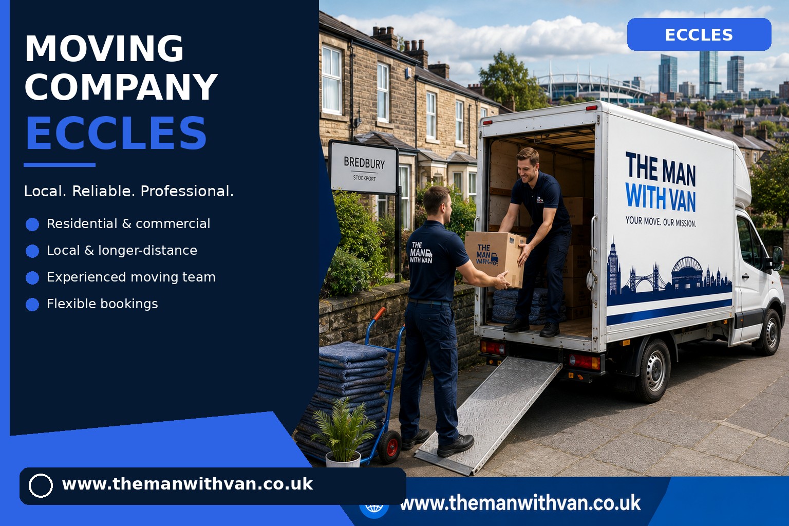 Eccles movers loading boxes and furniture into a van