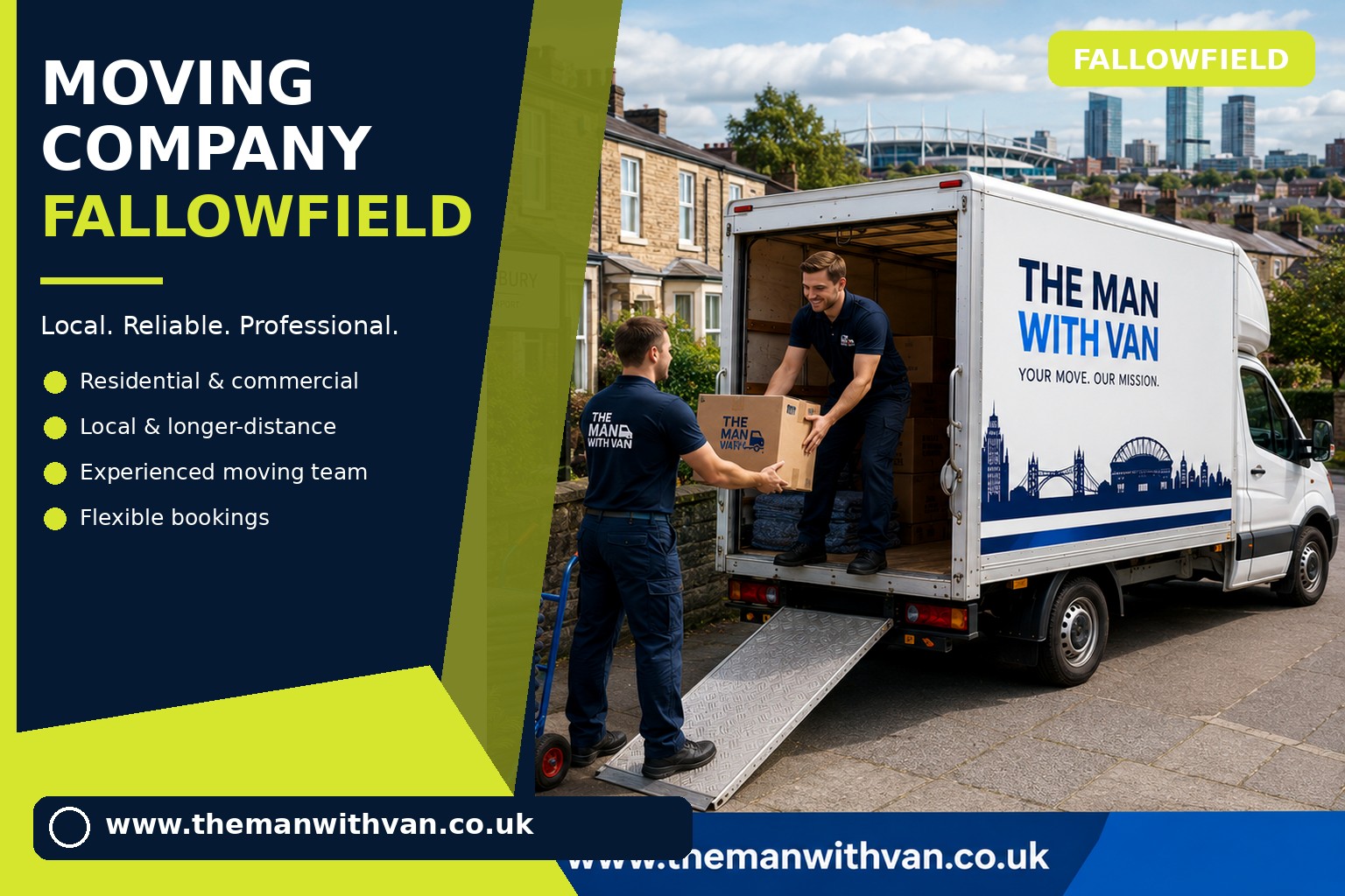 Fallowfield movers loading boxes and student furniture into a van