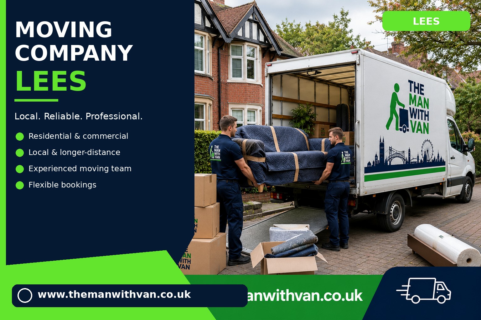 Lees movers loading boxes and furniture into a van