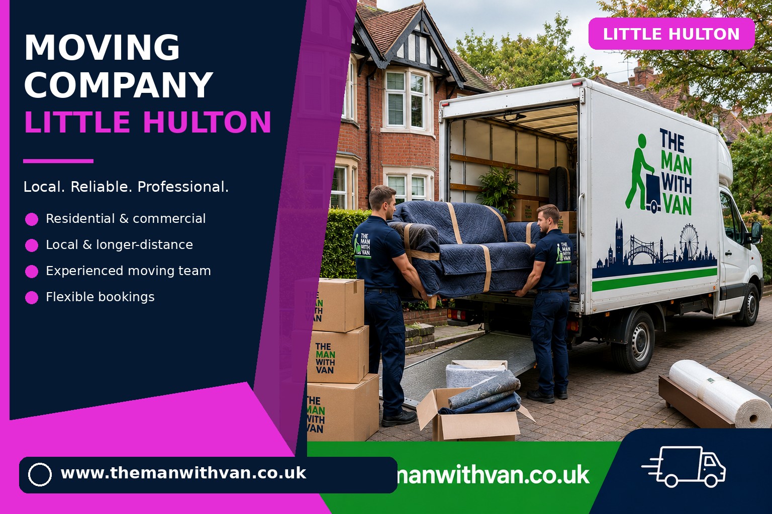 Little Hulton movers loading boxes and furniture into a van
