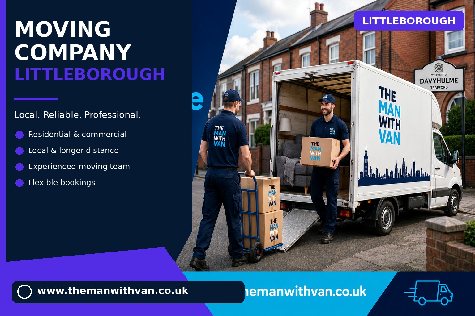 Littleborough movers loading boxes and furniture into a van