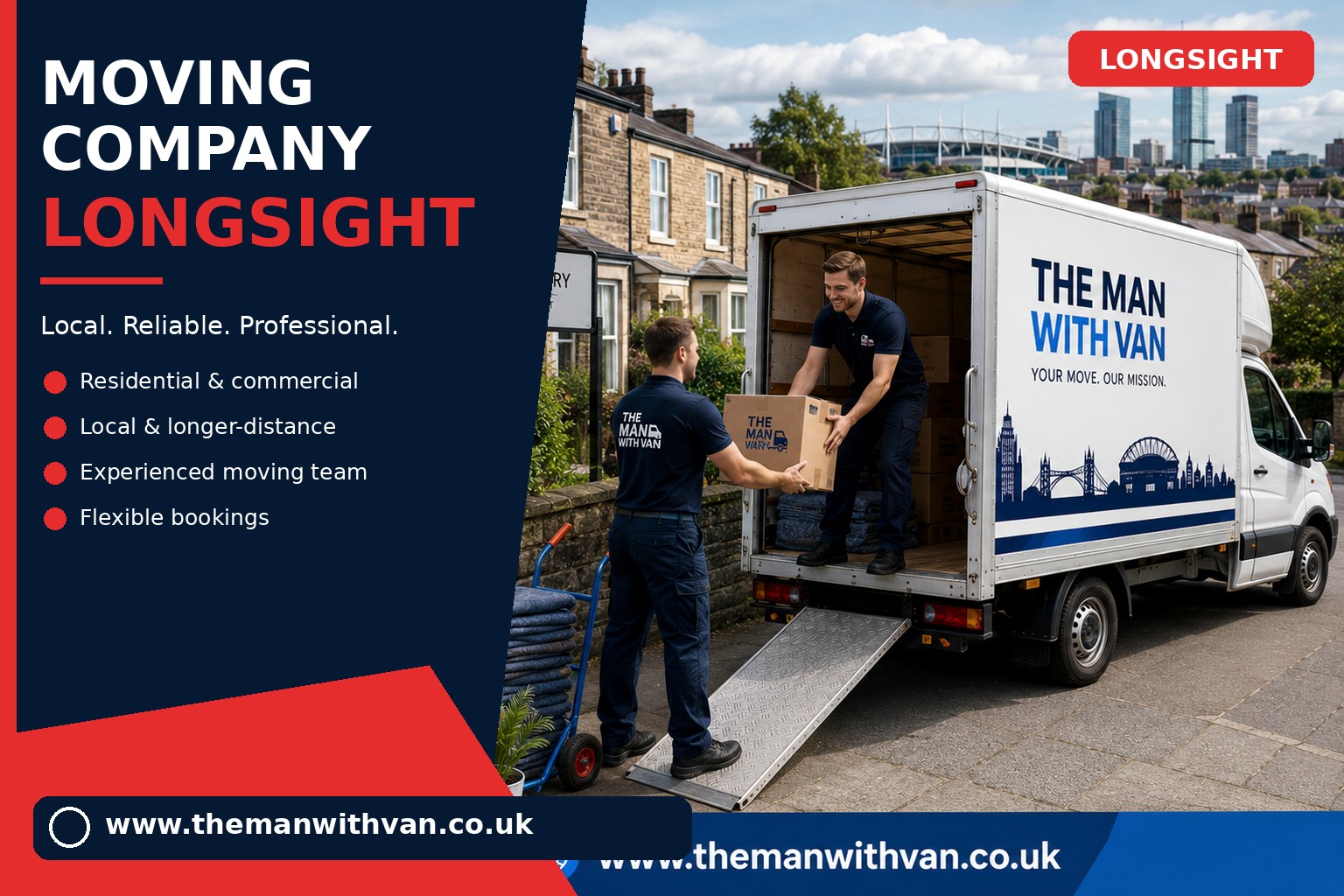 Longsight movers loading boxes and furniture into a van