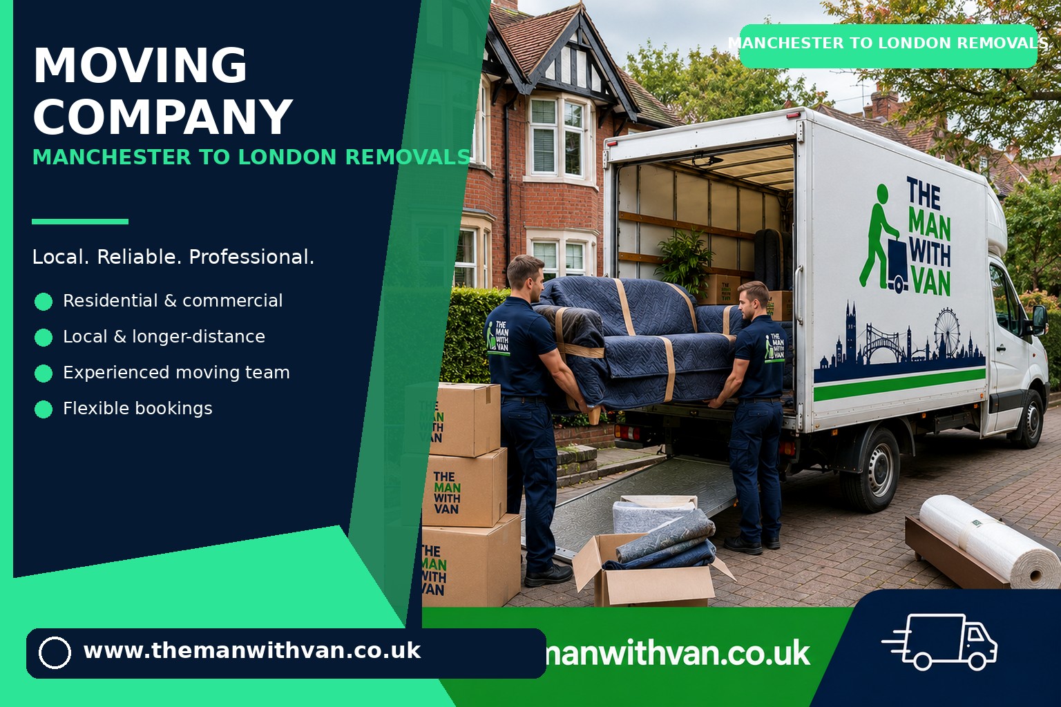 Van loaded for a Manchester to London removal