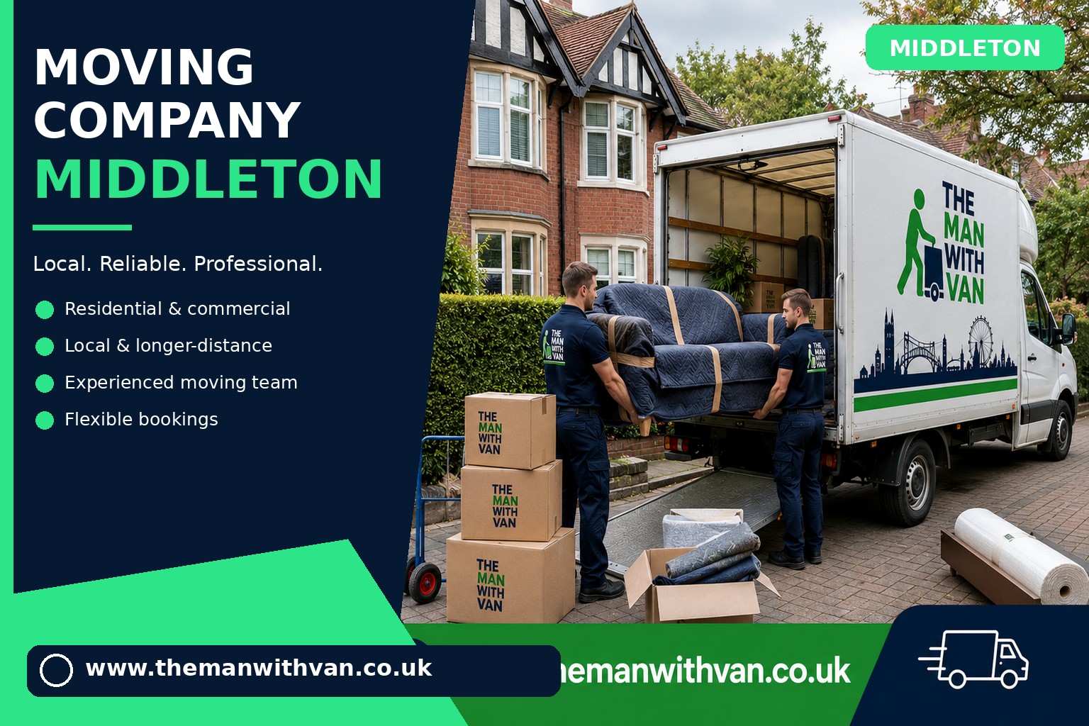 Middleton movers loading boxes and furniture into a van