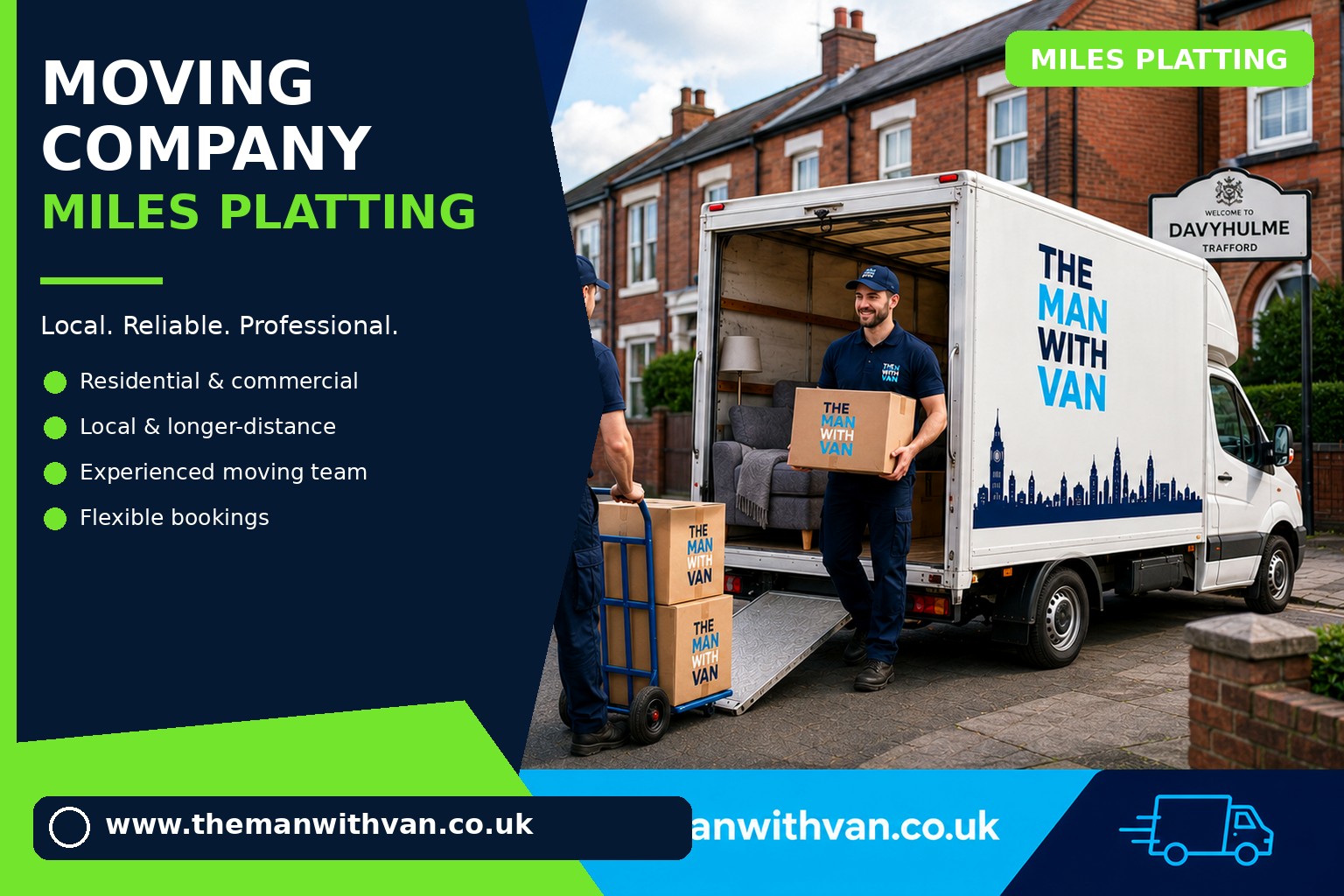 Miles Platting movers loading boxes and furniture into a van
