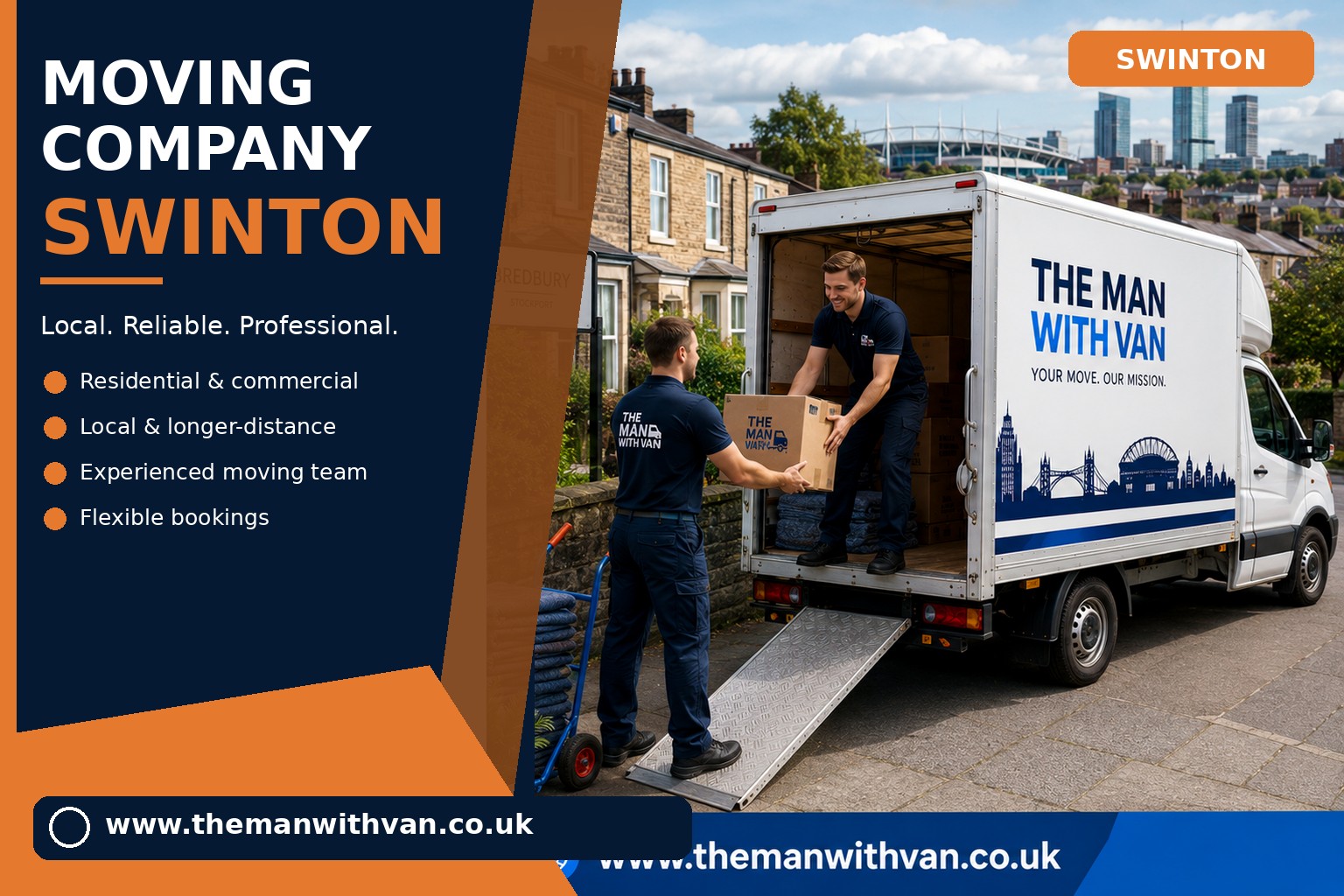 Swinton movers loading boxes and furniture into a van