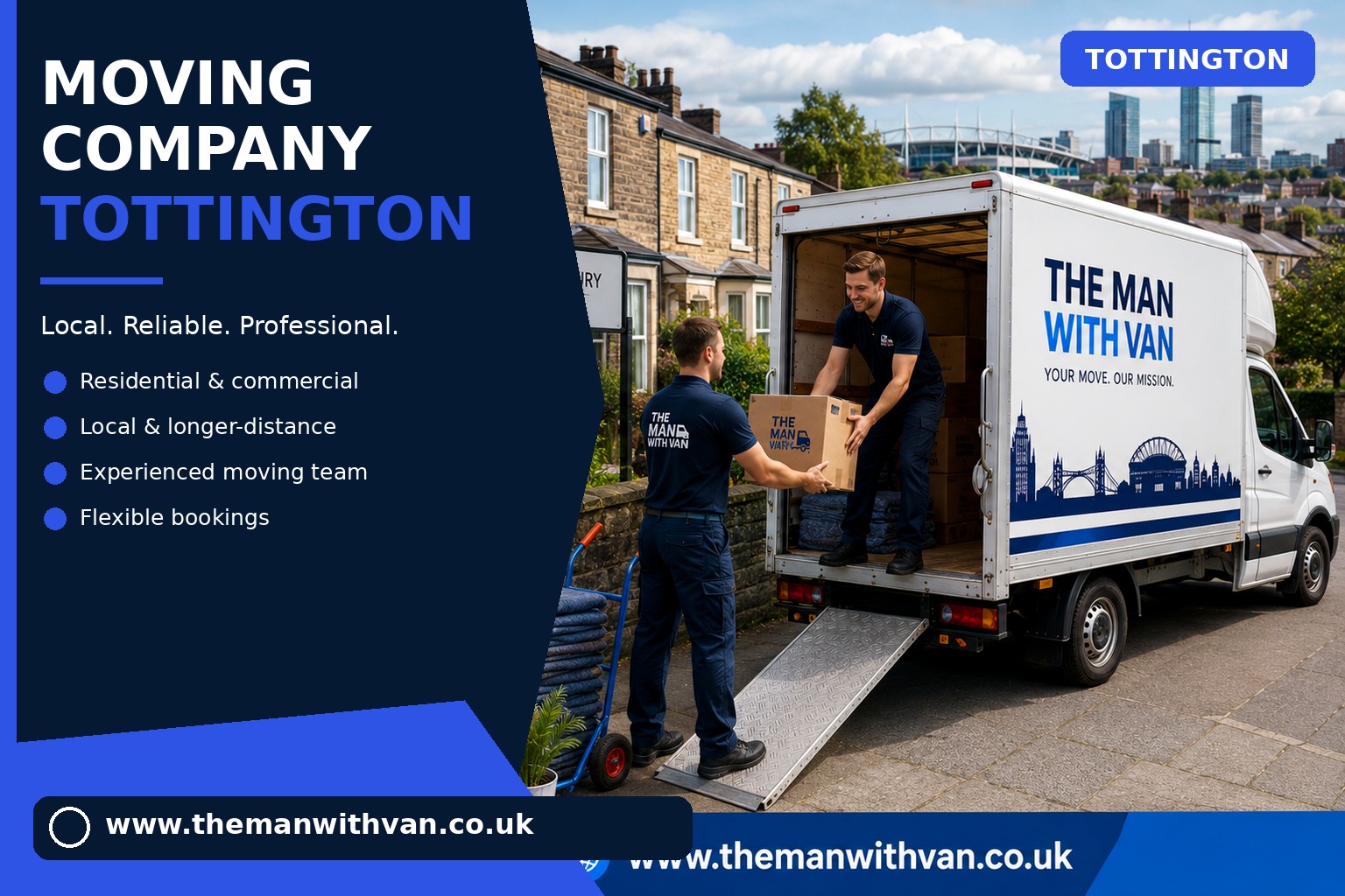 Tottington movers loading boxes and furniture into a van