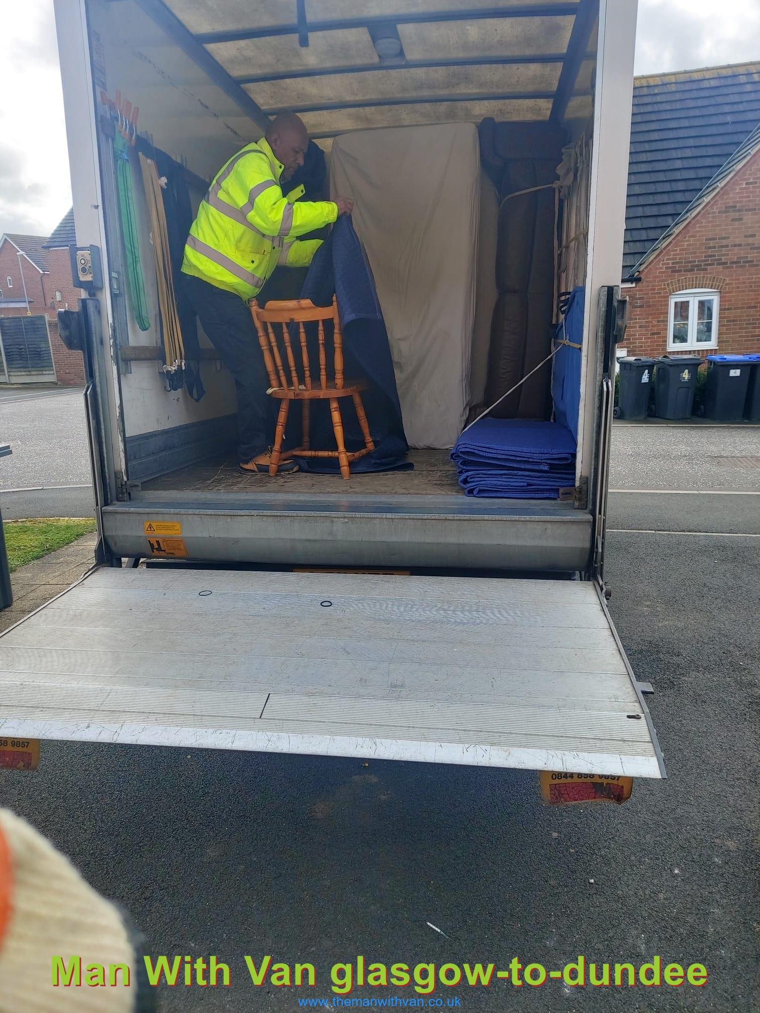 Removal van ready for a Glasgow to Dundee move