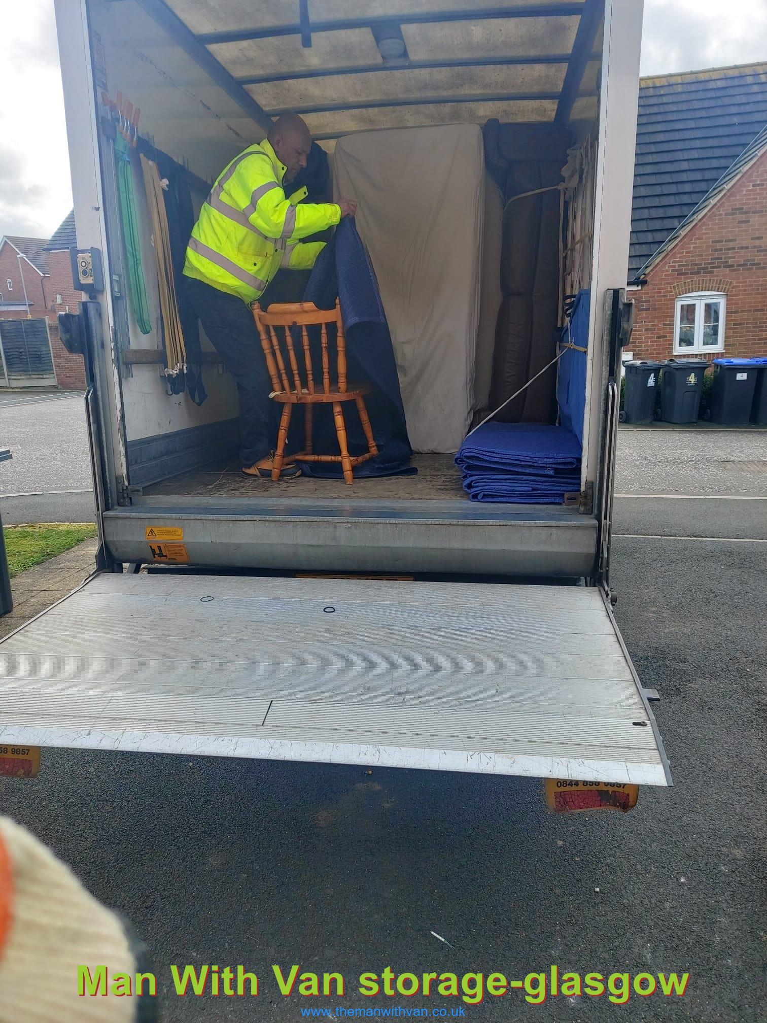 Storage move in Glasgow, boxes being loaded for self storage